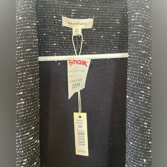 Max Studio Black Tweed Jacket - Picture 2 of 3